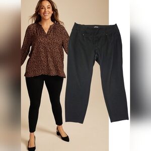 Maurices Black 18W Wide Elastic Waistband Pull-On Ankle Pants 2327-CB